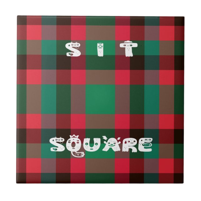 Det skotska Royalet Checkered Tartan Play with Tex Kakelplatta (Framsidan)