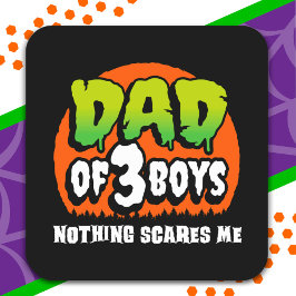 Det Skrämmer mig Pappa på 3 pojkar. Fyrkantigt Klistermärke