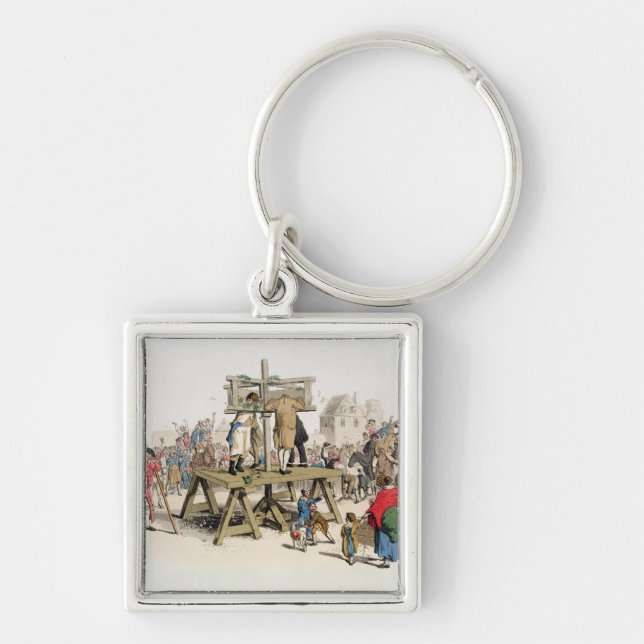 Det skyldigt fyrkantig silverfärgad nyckelring (Framsidan)