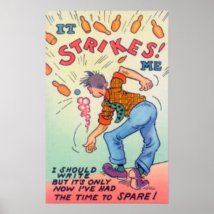 Det slår mig, tecknadmanbowling poster