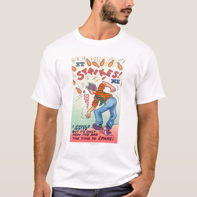 Det slår mig, tecknadmanbowling t shirt (Framsida)