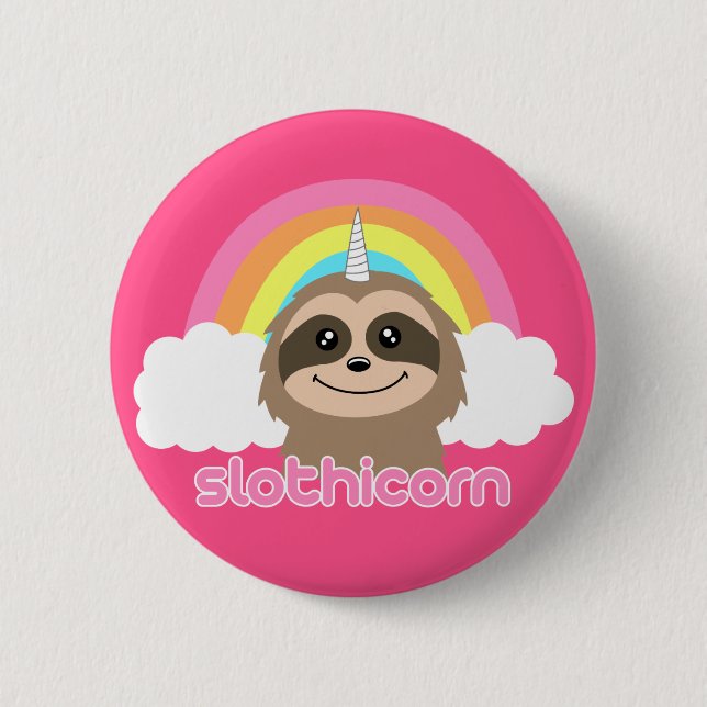 Det SlothUnicornSlothicorn emblem knäppas klämmer Knapp (Framsida)