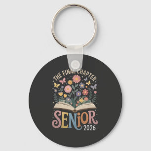 Det slutliga kapitlet Senior 2026 Studenten Blomma Nyckelring