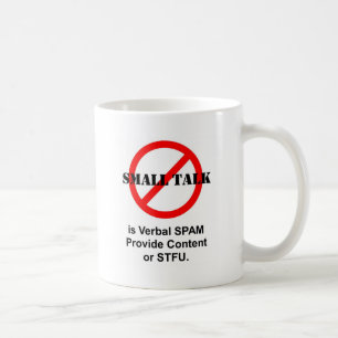 Det små samtalet är muntlig SPAM Kaffemugg