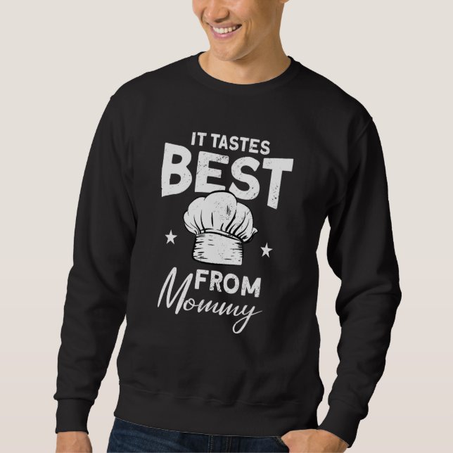 Det smakar bäst från mamma   Matlagning   Kock Lång Ärmad Tröja (Framsida)