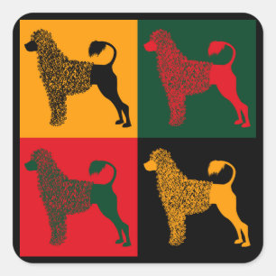 Det smarta portugisiska vatten hund fyrkantigt klistermärke