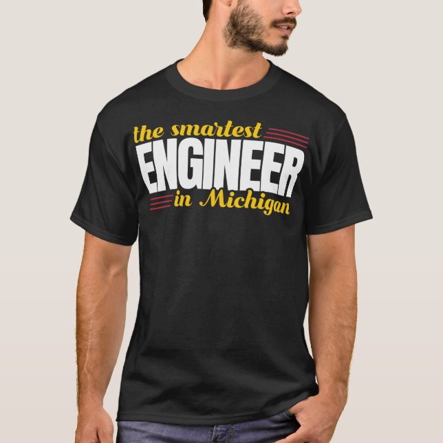 Det smartaste Ingenjör i Michigan T Shirt (Framsida)