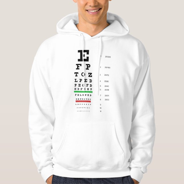 Det Snellen ögat kartlägger den Hooded tröjan Sweatshirt (Framsida)