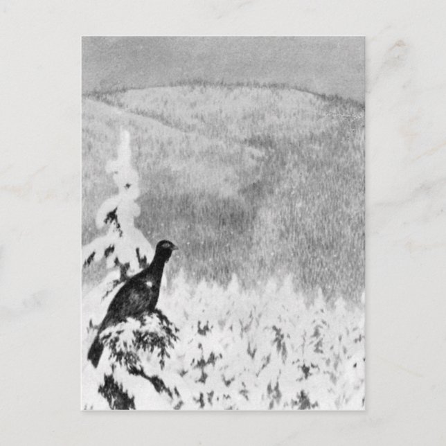 Det Sner Og Det Sner av Theodor Severin Kittelsen Vykort (Framsida)