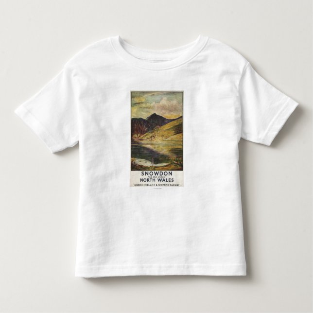 Det Snowdon berg beskådar den järnväg affischen T-shirt (Framsida)