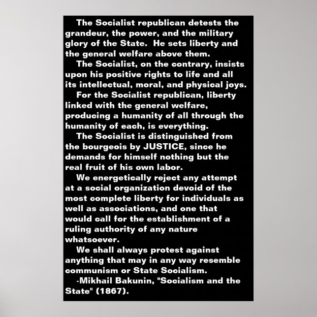 Det socialistiska.. Bakunin-citatet poster (Framsidan)