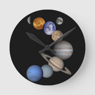 Det sol- systemet spänner våra planet rund klocka