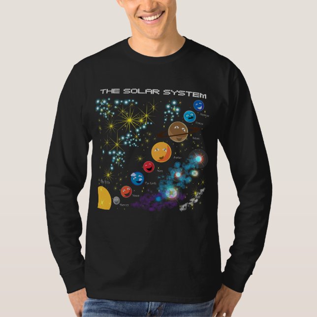 Det sol- systemet t-shirt (Framsida)