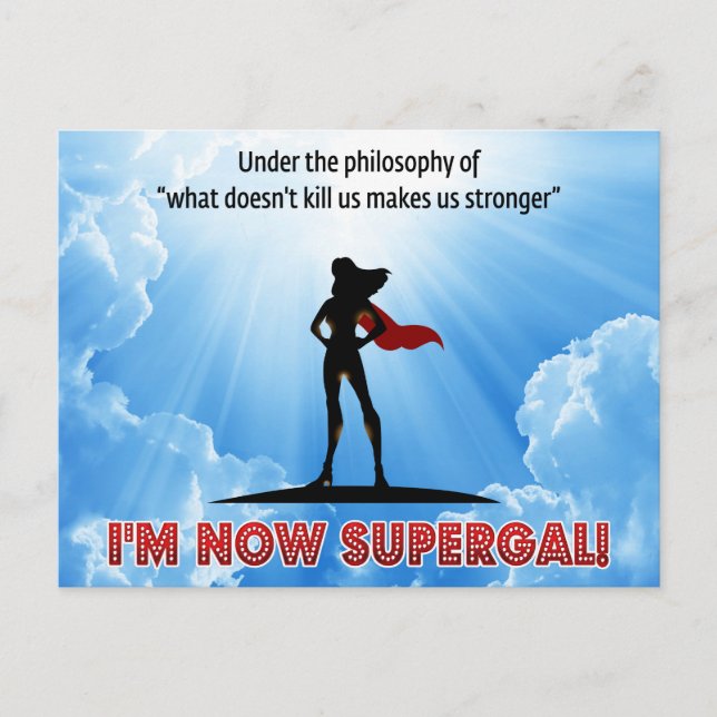 Det som inte dödor oss att göra oss starkare! vykort (Framsida)