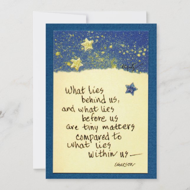 Det som ljuger bakom oss.. att säga färgad tecknin anteckningskort (Framsida)