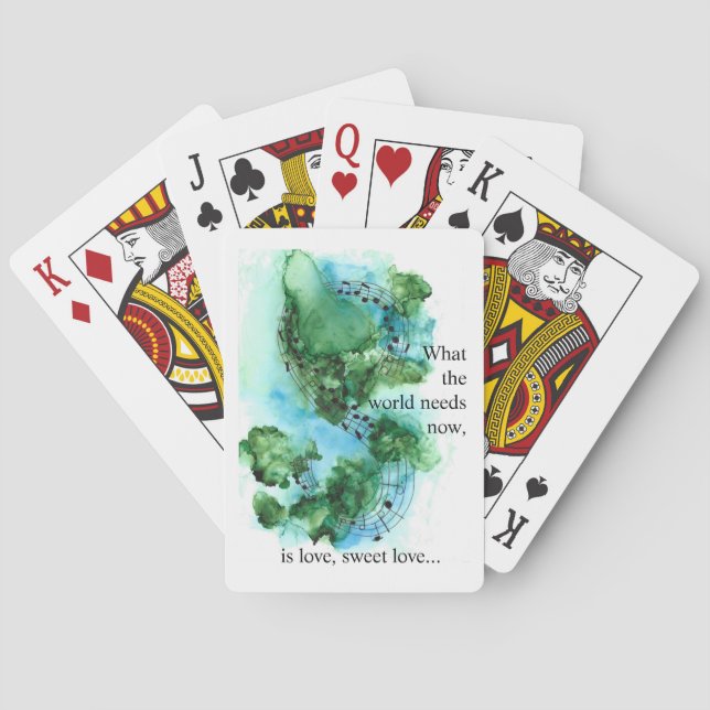 Det som världen behöver nu är kärlek kärlek... casinokort (Baksidan)