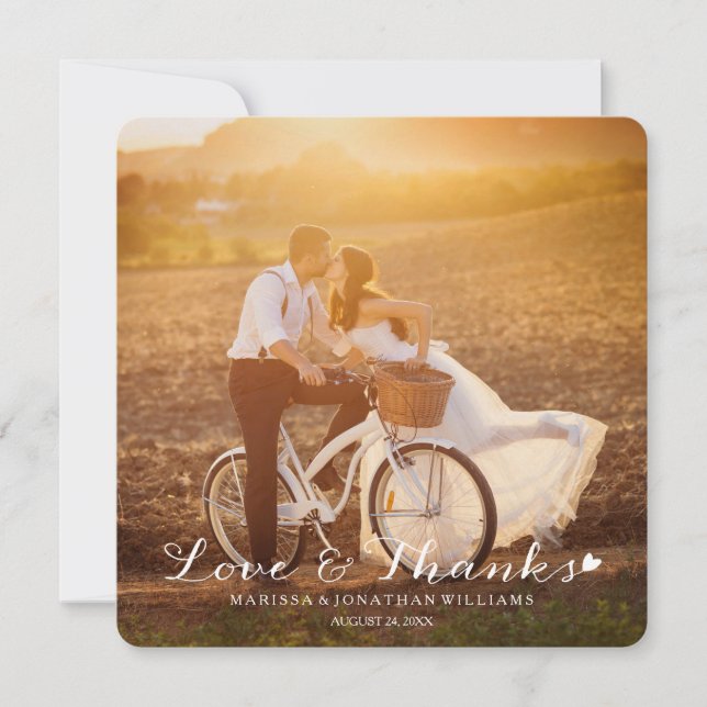 Det söta hjärtabrölloptack sänker lite kortet tack kort (Framsida)