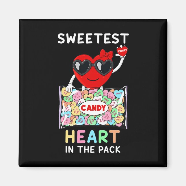 Det sötaste hjärtat i Valentines day i förpackning Magnet (Framsidan)