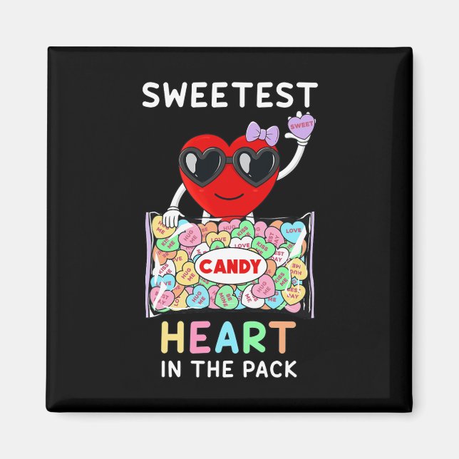 Det sötaste hjärtat i Valentines day i förpackning Magnet (Framsidan)