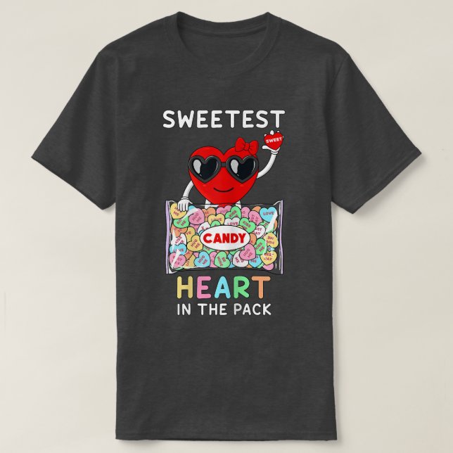 Det sötaste hjärtat i Valentines day i förpackning T Shirt (Design framsida)