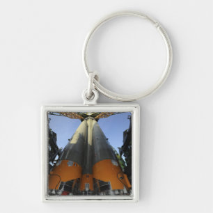Det Soyuz TMA-13 rymdskepp 2 Fyrkantig Silverfärgad Nyckelring