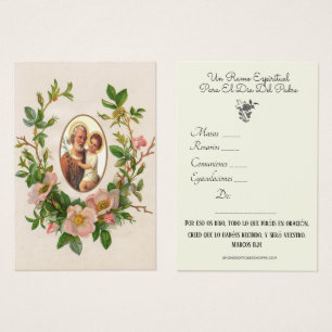 Det spanska Heligan St. Joseph Andlig Bouquet Visitkort