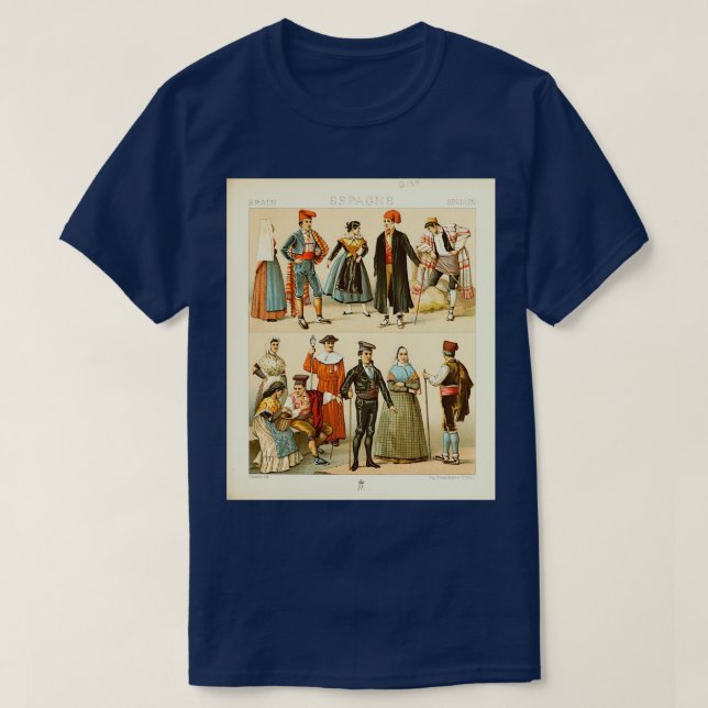 Det spanska mode och 1800-talets livsstil t shirt (Design framsida)