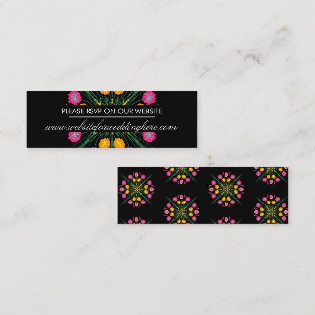 Det spanska webbplatskortet för Mexikanska Blommig Mini Visitkort (Fram/baksida)