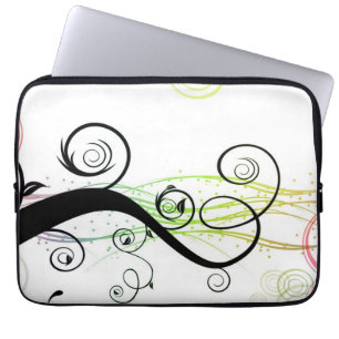 Det spiral mönster med löv och cirklar laptop sleeve