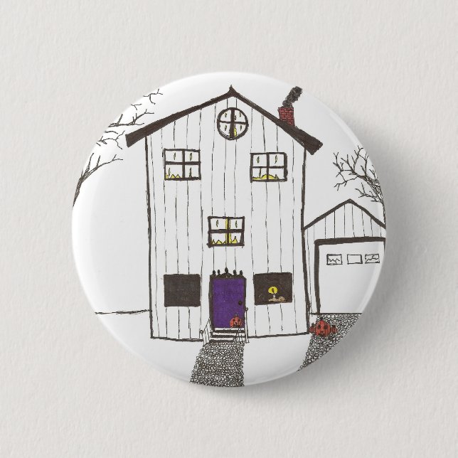 Det spöklika huset knapp (Framsida)