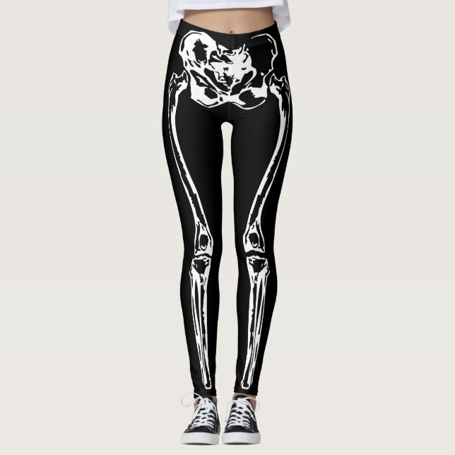 Det spöklika skelett benar ur Halloween Leggings (Framsida)