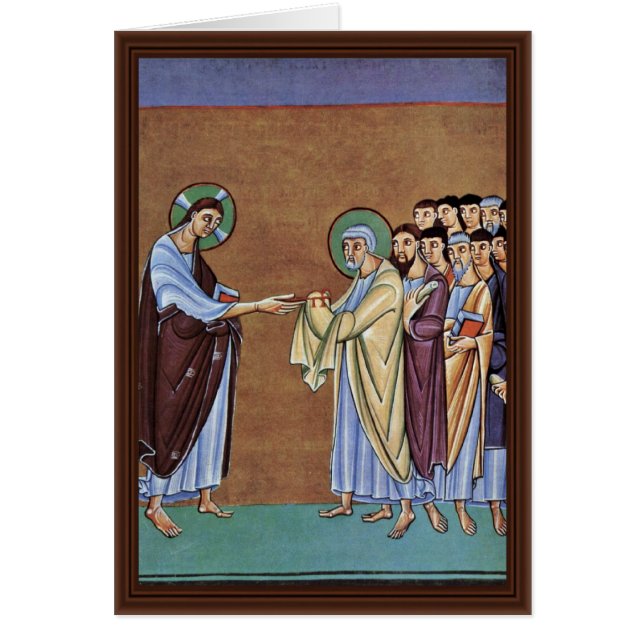 Det St Peter hälerit nycklarna vid Meister Des-Pe Hälsningskort (Framsidan)