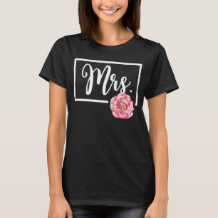 Det står Mrs Flower Bröllop Sängkammarparty Shower T Shirt