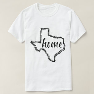 Det statliga Texas hemmet skisserar kartan T Shirt