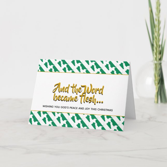 Det stilfulla NIGERIA ord blev köttJUL Helgkort (Framsida)