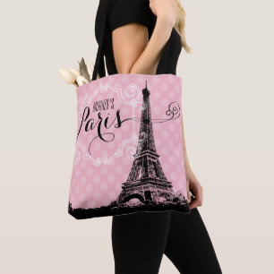 Det stilfulla Paris Eiffel torn tillfogar namn och Tygkasse