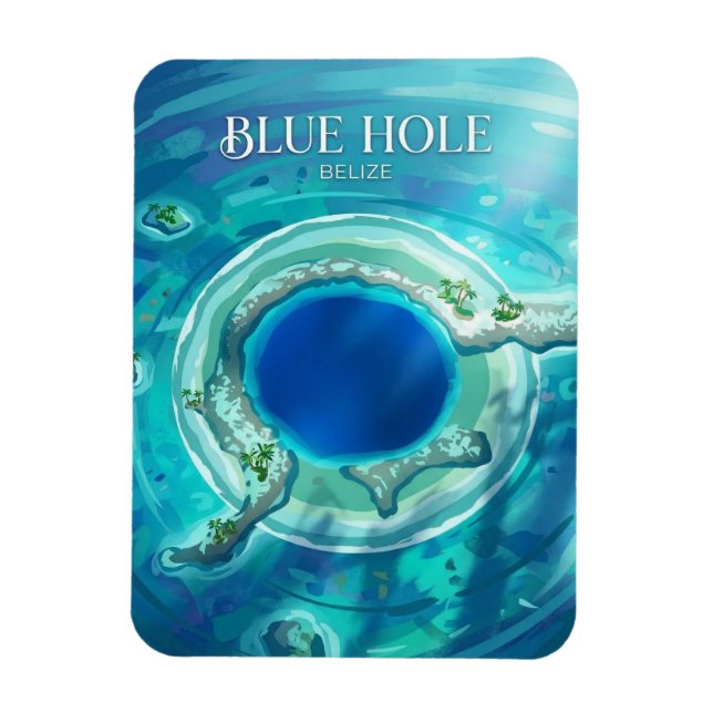 Det Stora Blåa Hålet Belize Magnet (Vertikal)