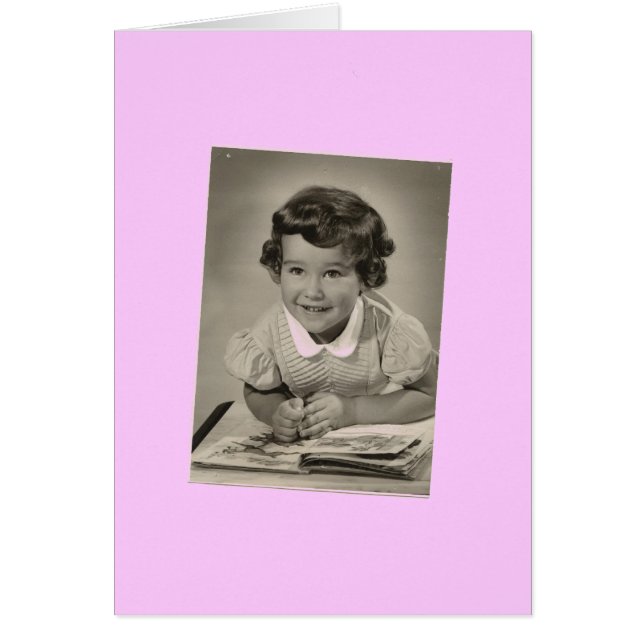 Det stora flickakortet hälsningskort (Framsidan)