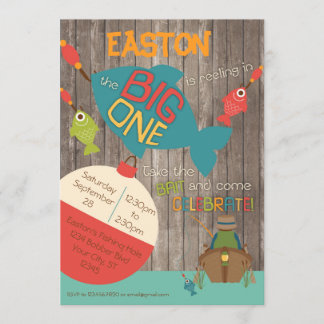 Det stora - första födelsedaginbjudan för fiske inbjudningar