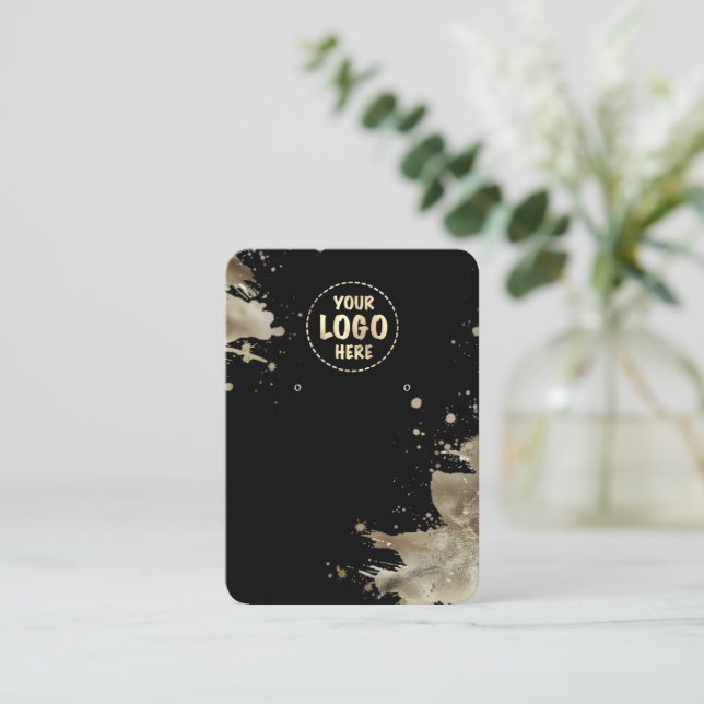 Det stora svarta stora Stänk-skärmkortet för Logot Visitkort (Stående Fram)