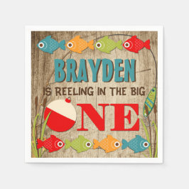 Det stora temat för fiske är första födelsedag pappersservett