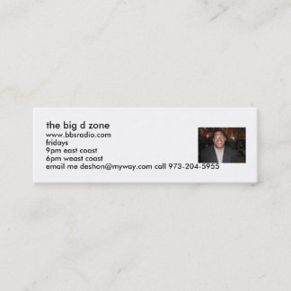 det stora zona kortet för D Mini Visitkort