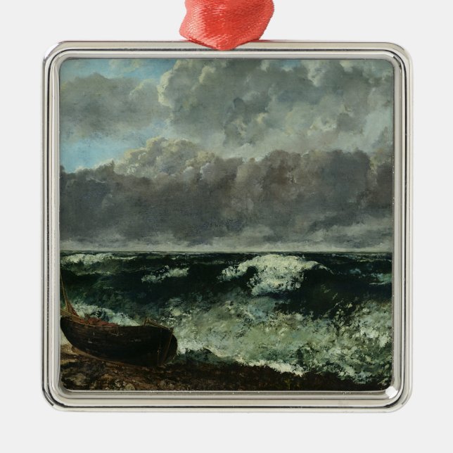 Det stormiga havet eller, vinka, 1870 julgransprydnad metall (Framsidan)