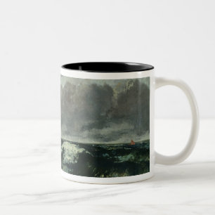 Det stormiga havet eller, vinka, 1870 Två-Tonad mugg