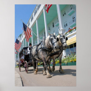 Det storslagna hotellet - Mackinac ö, Michigan Poster