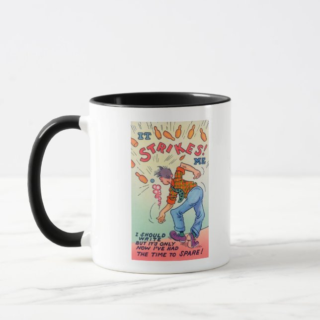 Det Strejkor mig, Tecknad Man Bowling Mugg (Vänster)