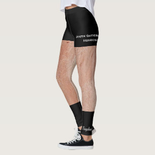 Det Suntanned ben och fejkar svart kort Leggings