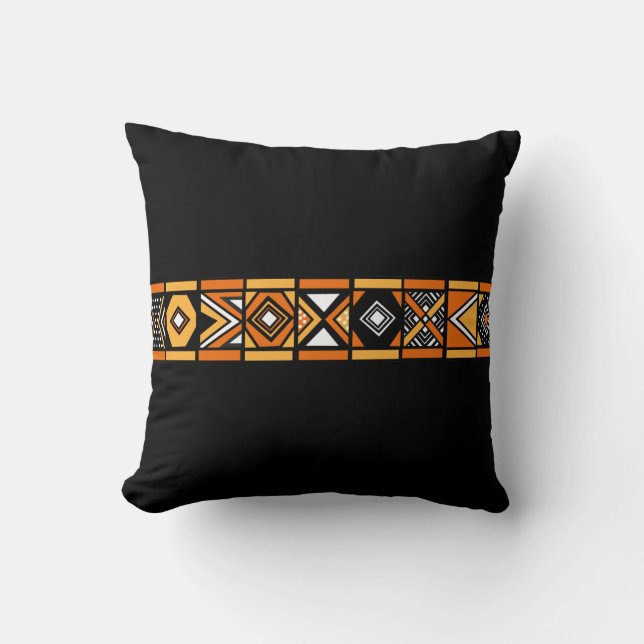 Det svart afrikanska mönster kudder kudde (Framsida)