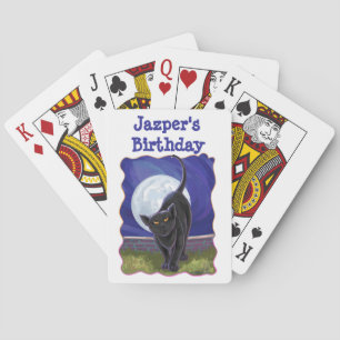 Det svart kattpartyet centrerar casinokort