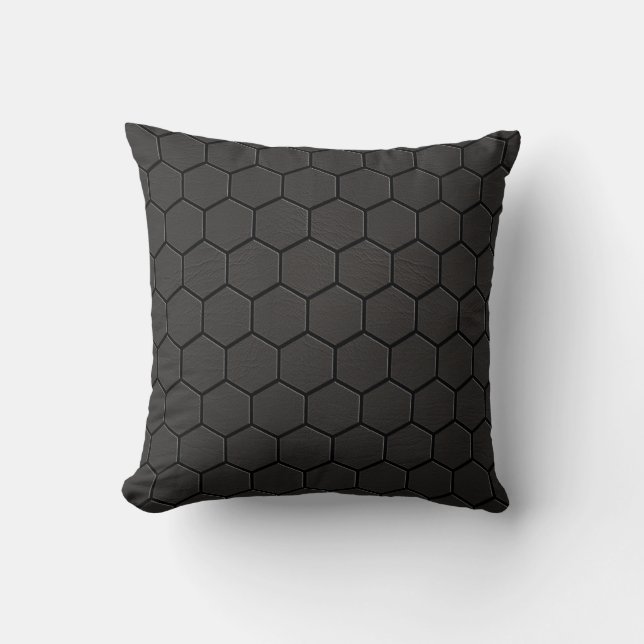 Det svart lädermatristrycket kudder #1 kudde (Framsida)
